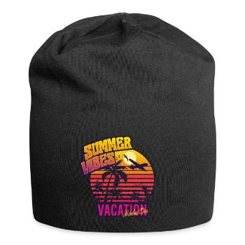Retro Surfer Sommer Palmen Strand Sonne Urlaub - Jersey-Beanie - Schwarz - Vorne
