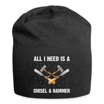 Mineraliensammler und Erze Mineralien Fan - Jersey-Beanie - Schwarz - Vorne