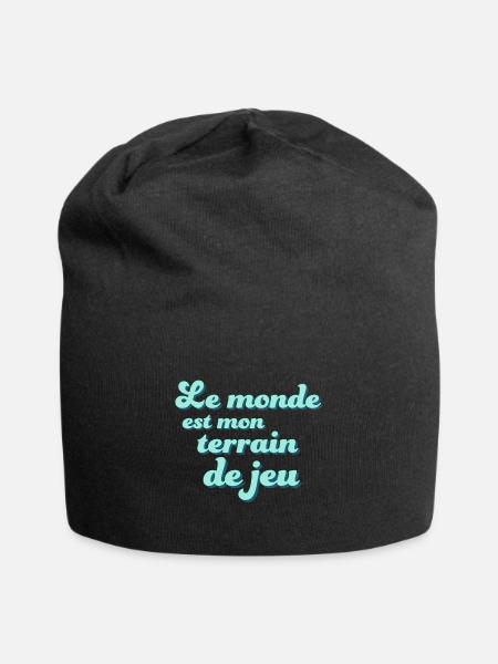 Le monde est mon terrain de jeu - Bonnet en jersey - noir