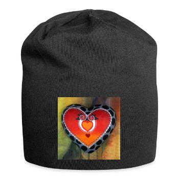 herz - Jersey-Beanie - Schwarz - Vorne