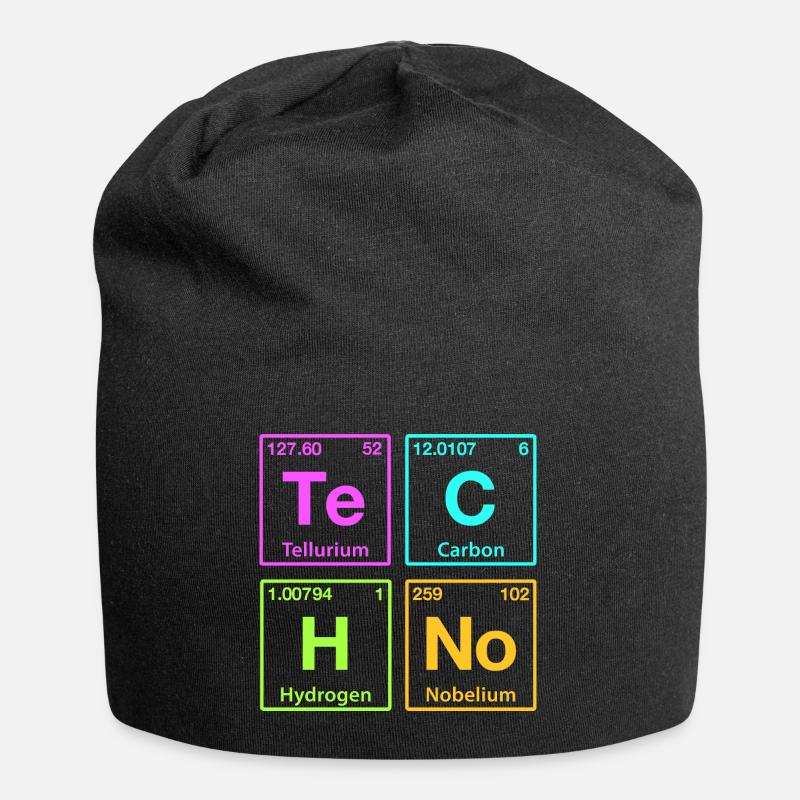 Techno Rave Electro Raver Chemie Periodensystem - Jersey-Beanie - Schwarz