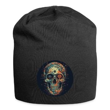 Rétro Futuriste Skull Skull Cyborg - Bonnet en jersey - noir - Devant
