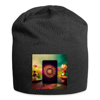 Das Glücksrad - Jersey-Beanie - Schwarz - Vorne
