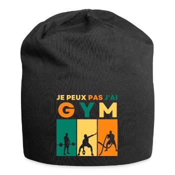 Je peux pas j' ai gym humour musculation fitness - Bonnet en jersey - noir - Devant