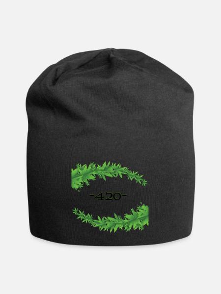 -420- - Jersey-Beanie - Schwarz