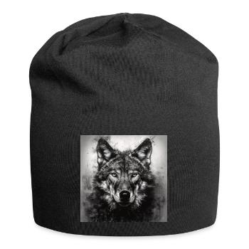LOUP WOLF ANIMAL SAUVAGE - Bonnet en jersey - noir - Devant