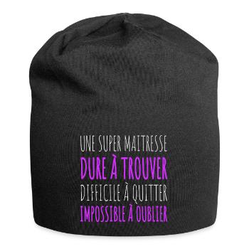 Super maitresse cadeau pour maîtresse d' école - Bonnet en jersey - noir - Devant