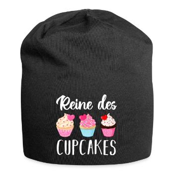 Reine des cupcakes cadeau pâtisserie patissière - Bonnet en jersey - noir - Devant