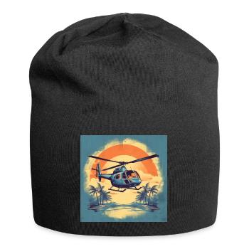 HÉLICOPTÈRE VINTAGE - Bonnet en jersey - noir - Devant