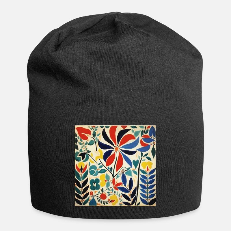 FLOWER BOUQUET - Jersey Beanie - black