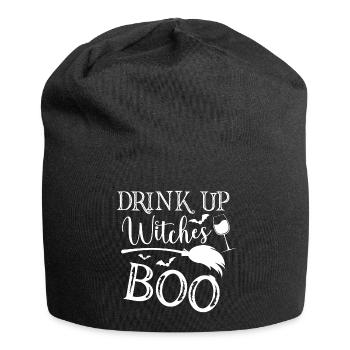Halloween Spruch Drink up witches Boo - Jersey-Beanie - Schwarz - Vorne