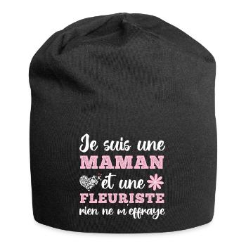 Je suis une maman fleuriste cadeau fête des mères - Bonnet en jersey - noir - Devant