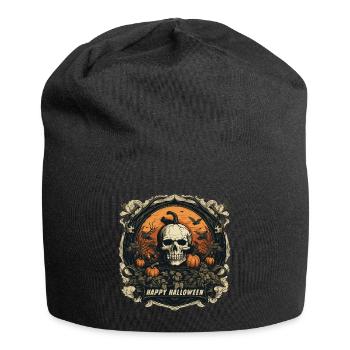 Halloween Jack O Lantern Skull Pumpkin - Jersey Beanie - black - Front