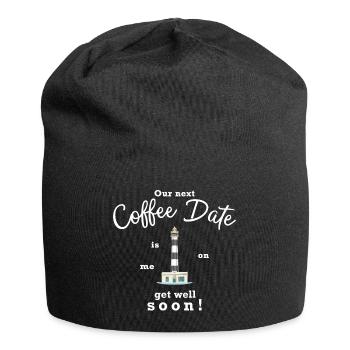 Gute Besserung, das nächste Kaffee-Date zahle ich - Jersey-Beanie - Schwarz - Vorne