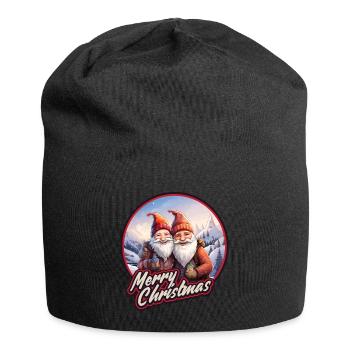 Bier Gnome Zwerge Wichtel Weihnachtsmann - Jersey-Beanie - Schwarz - Vorne