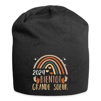Future grande soeur 2024 bientôt grande soeur - Bonnet en jersey - noir - Devant