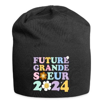 Future grande soeur 2024 bientôt grande soeur - Bonnet en jersey - noir - Devant