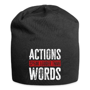 Actions Speak Louder Than Words - Motivation Gift - Jersey Beanie - black - Front