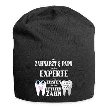 Zahnarzt Papa Zahnmediziner Vater Geschenk - Jersey-Beanie - Schwarz - Vorne