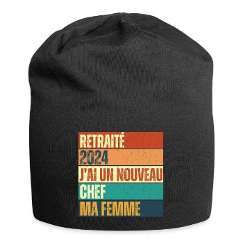 Retraité 2024 humour retraite cadeau pour retraité - Bonnet en jersey - noir - Devant