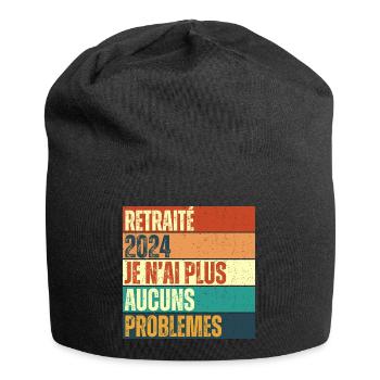Retraité 2024 humour retraite cadeau pour retraité - Bonnet en jersey - noir - Devant