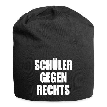 Schüler gegen rechts - Jersey-Beanie - Schwarz - Vorne