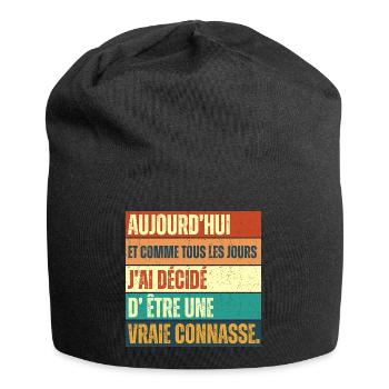 J' ai décidé d' être un vrai connard humour rétro - Bonnet en jersey - noir - Devant