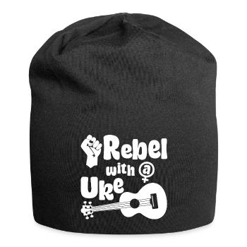 Feminist Rebel with a Uke - Jersey Beanie - black - Front