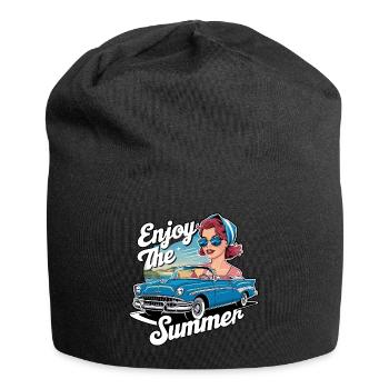 Femme cabriolet Profitez de l’été des années 1950 1960 - Bonnet en jersey - noir - Devant