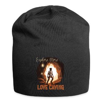 Cave speleology for thrill lovers - Jersey Beanie - black - Front