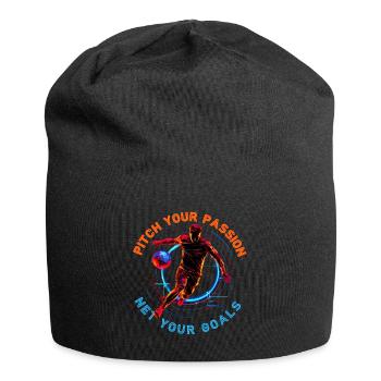 Neon football match, motivational quote - Jersey Beanie - black - Front