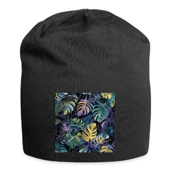 plants and music - high quality fashion print - Jersey Beanie - black - Front