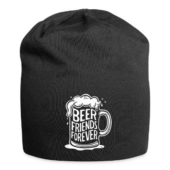 Beer Mug Saying Beer Friends Forever - Jersey Beanie - black - Front