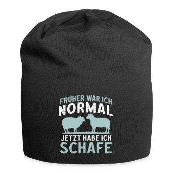 Früher war ich normal jetzt habe ich Schafe - Jersey-Beanie - Schwarz - Vorne