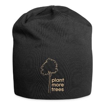 Pflanzt mehr Bäume - Naturschutz Spruch - Jersey-Beanie - Schwarz - Vorne