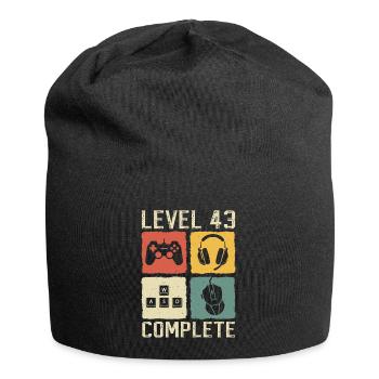 Level 43 Komplettes Geschenk zum 43. Geburtstag eines Spielers - Jersey-Beanie - Schwarz - Vorne