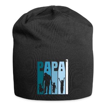 Papa und drei Kinder T-Shirt vater und 3 Söhne - Jersey-Beanie - Schwarz - Vorne