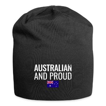 Australian And Proud Australian Flag - Jersey Beanie - black - Front