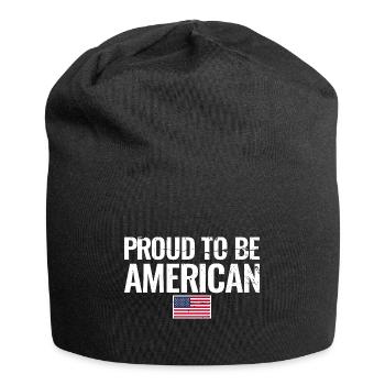 Fier d’être américain DRAPEAU AMÉRICAIN - Bonnet en jersey - noir - Devant