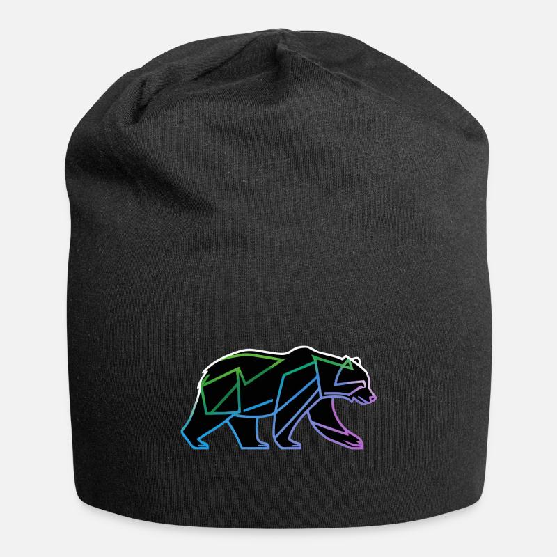 Bär Polygon - Jersey-Beanie - Schwarz