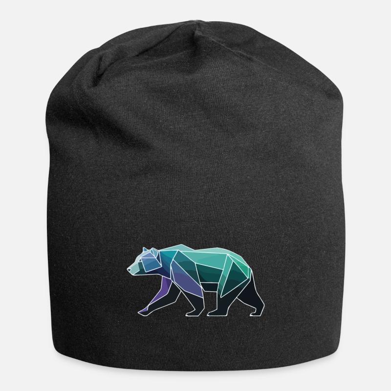 Bär Polygon - Jersey-Beanie - Schwarz