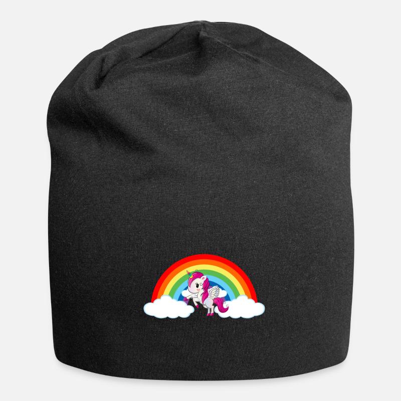 Einhorn Fabeltier Einhorn-Shirt Einhörner - Jersey-Beanie - Schwarz
