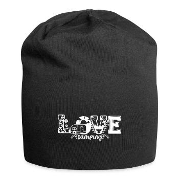 CAMPING CAMP CAMPING RANDONNÉE FORÊT VACANCES LOVE MOTIF - Bonnet en jersey - noir - Devant