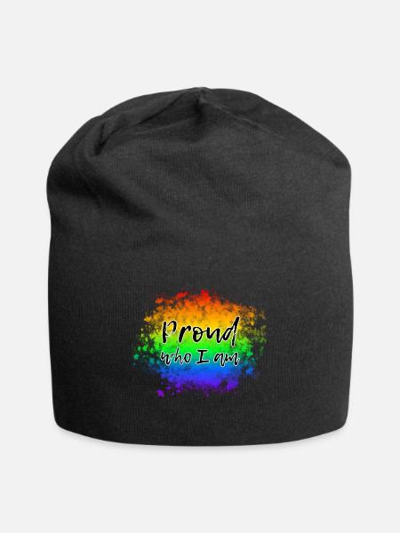 Proud who I am LGBT - Jersey-Beanie - Schwarz