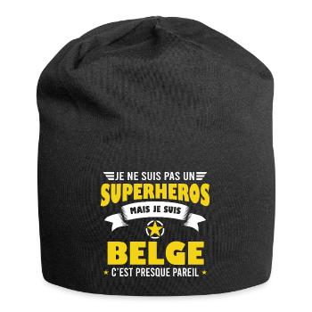 Belgique cadeau drôle Belge pays - Bonnet en jersey - noir - Devant