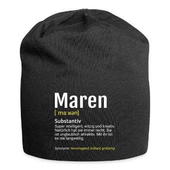 Maren Name Definition - Jersey-Beanie - Schwarz - Vorne