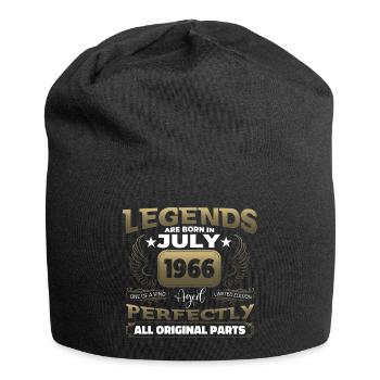 Legend Born 1966 July 56th Birthday Gift - Jersey Beanie - black - Front