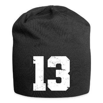 Cool Number 13 - 13 Years Old 13th Birthday Gift - Jersey Beanie - black - Front