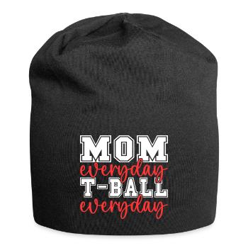 Maman T-Ball Tous les jours Parent T-Ball Maman - Bonnet en jersey - noir - Devant