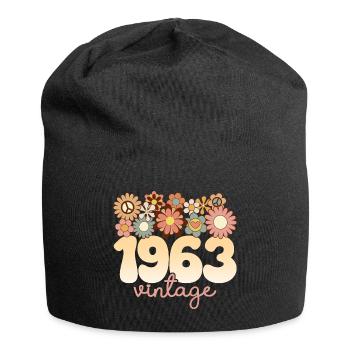 Retro Groovy 1963 Fête Anniversaire Femme 60 Ans - Bonnet en jersey - noir - Devant